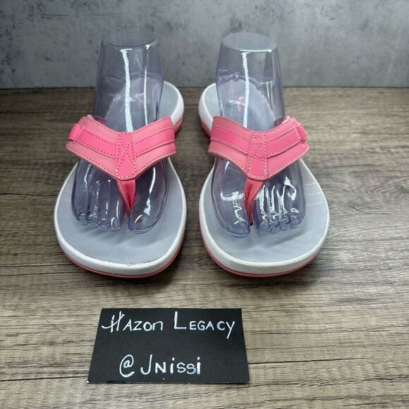 Clark’s Cloudsteppers~Women’s~Breeze Sea Flip Flop/Thongs~Pink~Size 11M - Picture 3 of 9